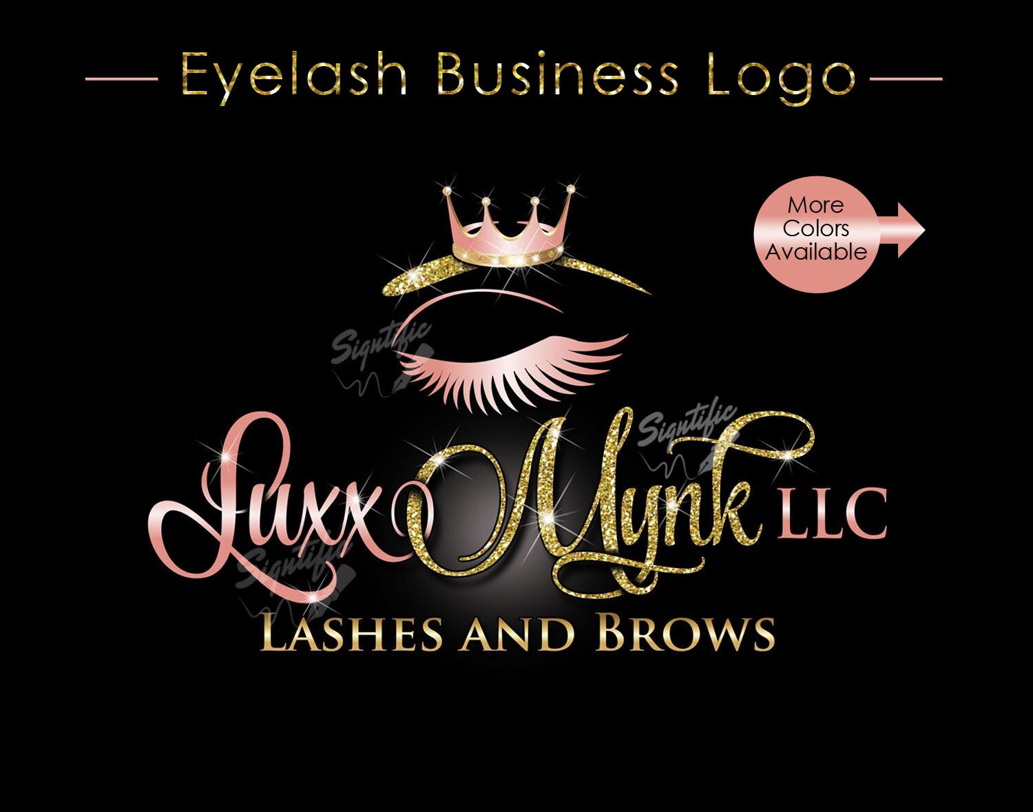 Eyelash Business Logo, Lashes Logo, Glitter Lash Logo ...