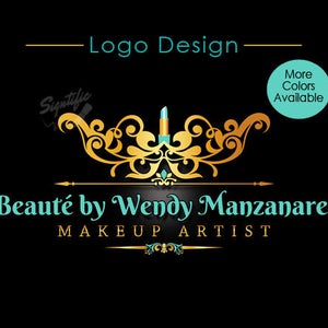 Custom Logo Design, Makeup Artist Logo, Makeup Artistry Logo Design, Beauty Salon Logo, Lipstick Logo, Vintage Logo, Salon Logo Design image 1