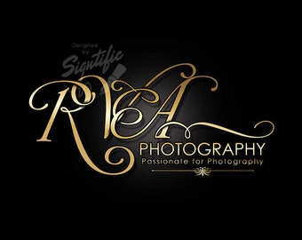 Photography Logo, Custom Photography Logo Design, Creative Gold Logo, Business Name Logo, Photographer Logo, Intertwined Lettering Logo