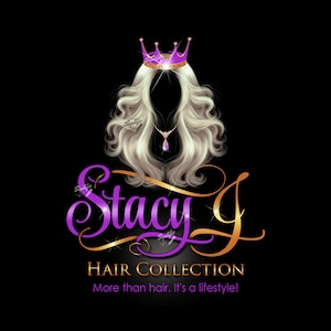 Hair Business Logo Personalized with Princess Theme Font, Crown, any Color Hair for Tags, Bundle Wraps and Social Media Posts, Perfect Gift