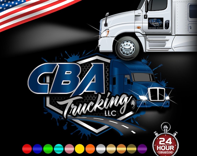 Semi Truck Logo Design – Bold, Professional Trucking Branding (24 Hour Turnaround)
