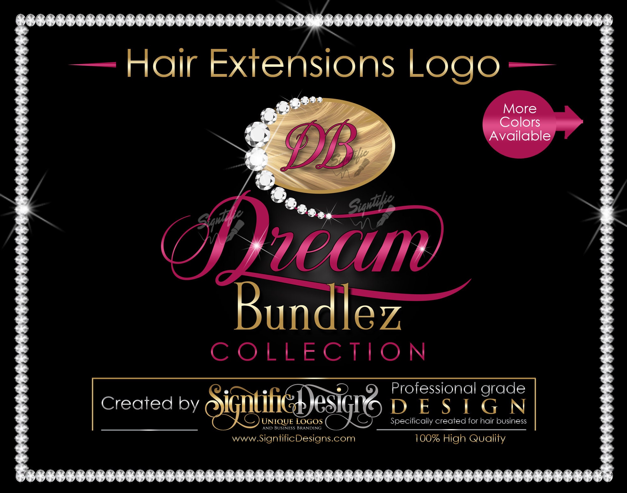 Hair Extensions Logo Hair Bundle Logo Diamond Logo Hair Brand