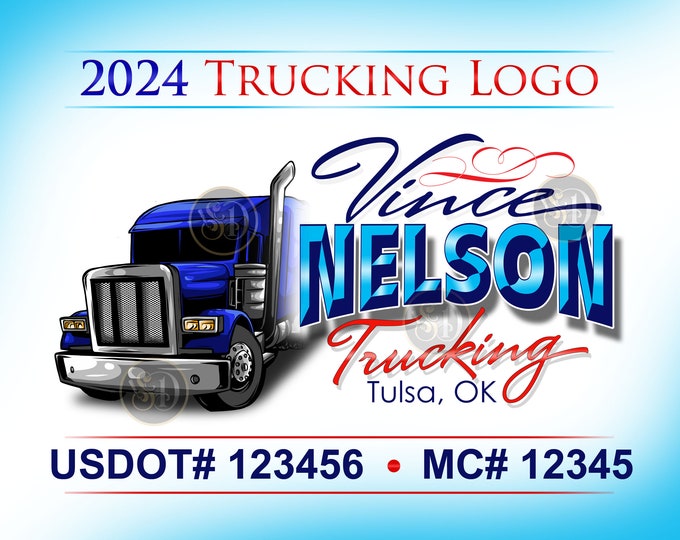 Customizable Trucking Company Logo with Truck Graphics| Bold 3D Lettering Design for Logistics Business Promotion, Perfect Gift for Trucker