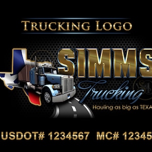 Texas Trucking Logo, Logistics Logo, Dispatching Logo, Trucking Branding, Texas Flag Logo, Semi Truck Logo, Truck Door Logo, Texas Truck