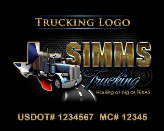 Texas Trucking-logo, ontwerp vrachtwagendeur