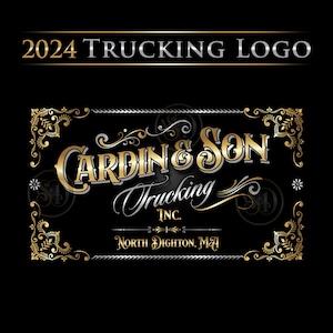 Logotipo de camiones vintage, logotipo de camiones de campo, logotipo de empresas de camiones con opciones para pegatinas de puertas, imanes, tarjetas de visita, regalo perfecto