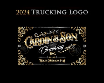 Vintage Trucking Logo, Country Truck Logo, Trucking Business Logo with Options for Door Stickers, Magnets, Business Cards, Perfect Gift