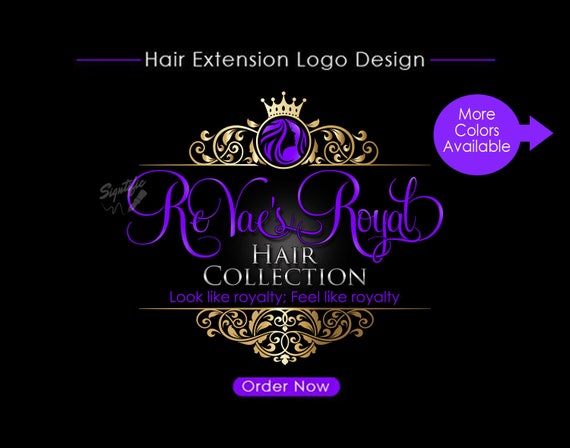 hair extensions logo hair logo design salon logo hair etsy