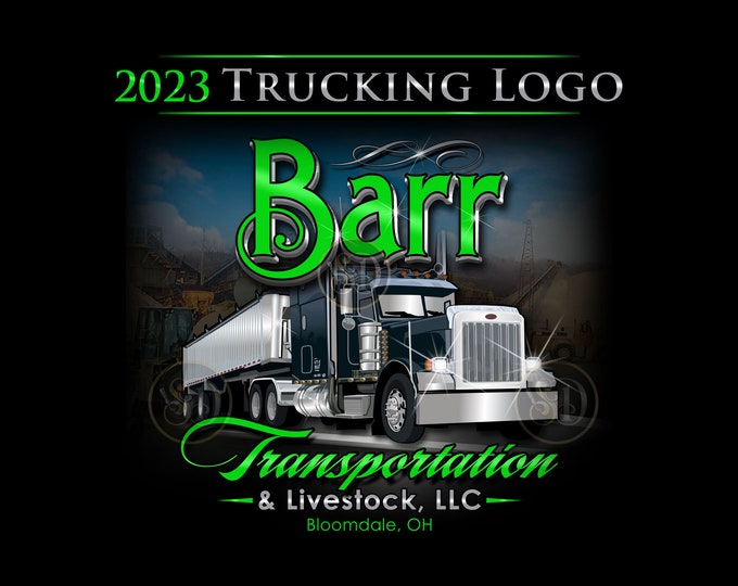 Trucking Logo, Dump Truck Logo, Transport Logo, Semi Logo, Trailer logo, Trucking Company Logo, Trucking Branding Door Logo, Trucker Gift