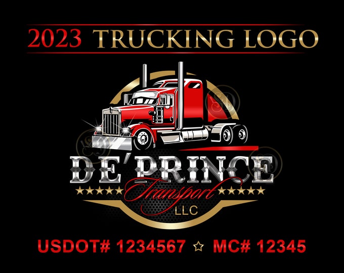 Trucking Logo, Truck Company Logo, Logistics Logo, Dispatching Logo, Trucking Branding, Semi Truck Logo, Truck Door Logo, Metallic Text Logo