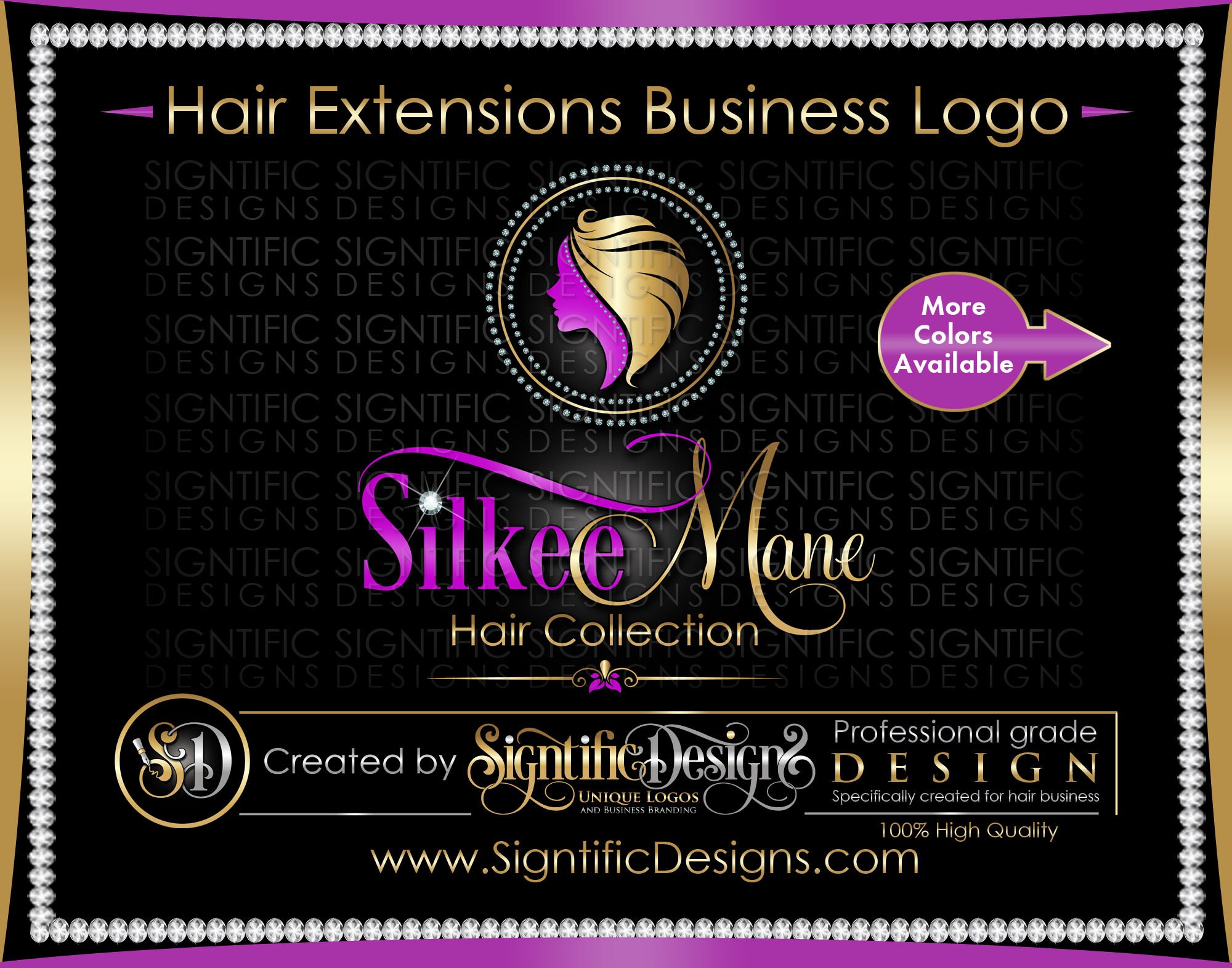 Hair Extensions Logo Hair Business Logo Bling Logo Design Etsy