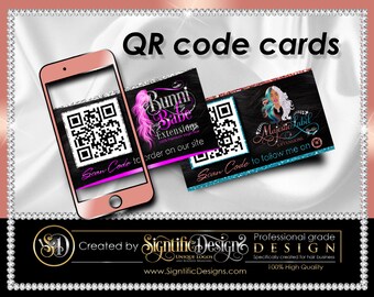QR code Cards, Hair Packaging Card, Instagram Card, Website Cards, QR scanner Cards, Hair Extensions Card, Hair Business Card, Order Cards