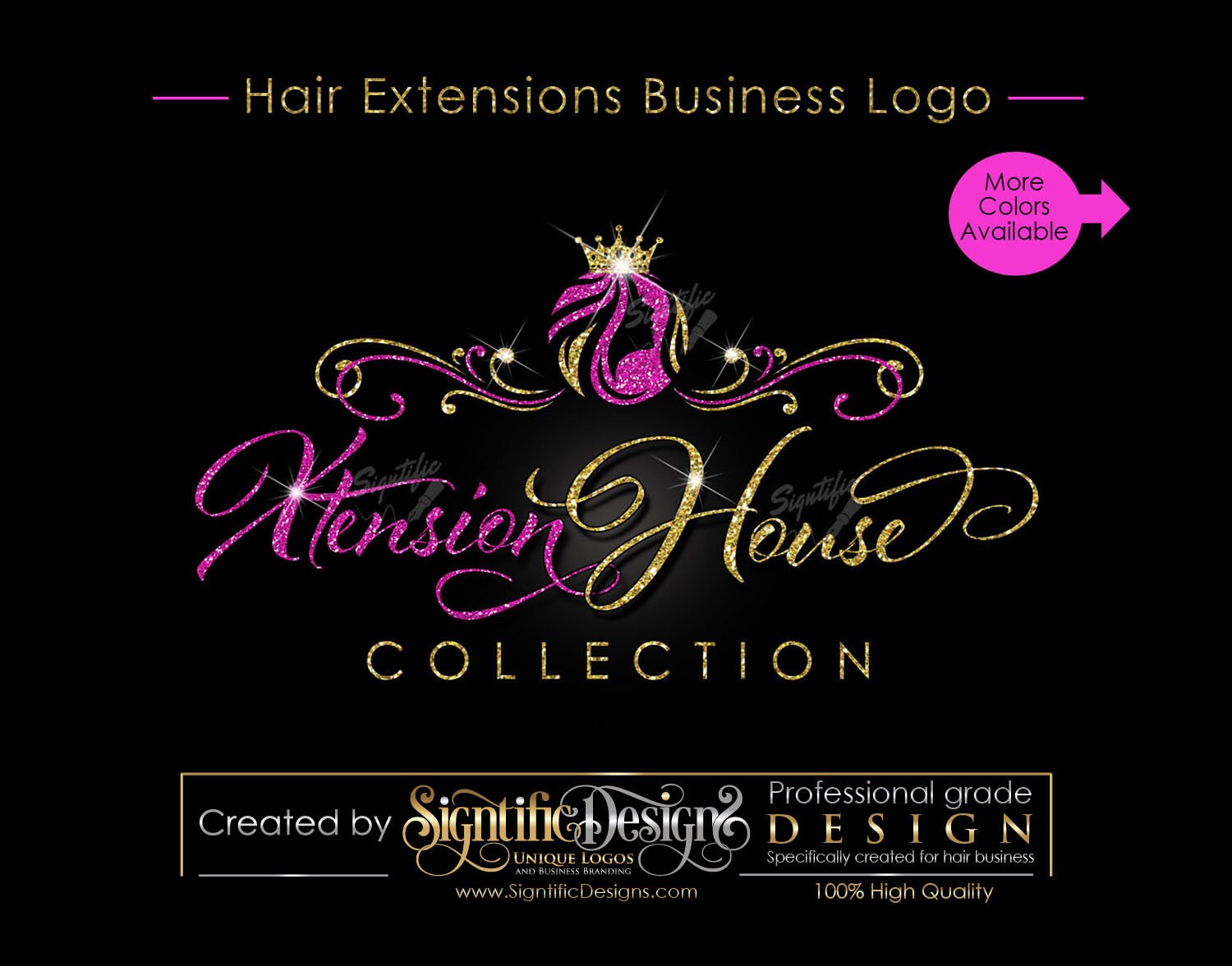 Circular Diamond Bling Logo Custom Hair Logo Brand Logo Hair Extensions Logo Hair Packaging Logo Hair Bundle Logo Glitter Bling Logo