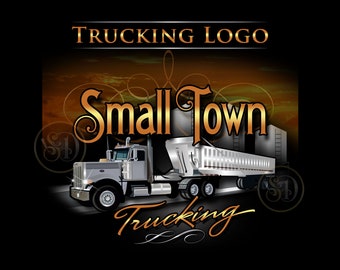 Trucking Logo, Transportation Logo, Semi Logo, Trailer logo, Trucking Company Logo, Trucking Branding, Hotshot Logo, Flatbed Trailer Logo