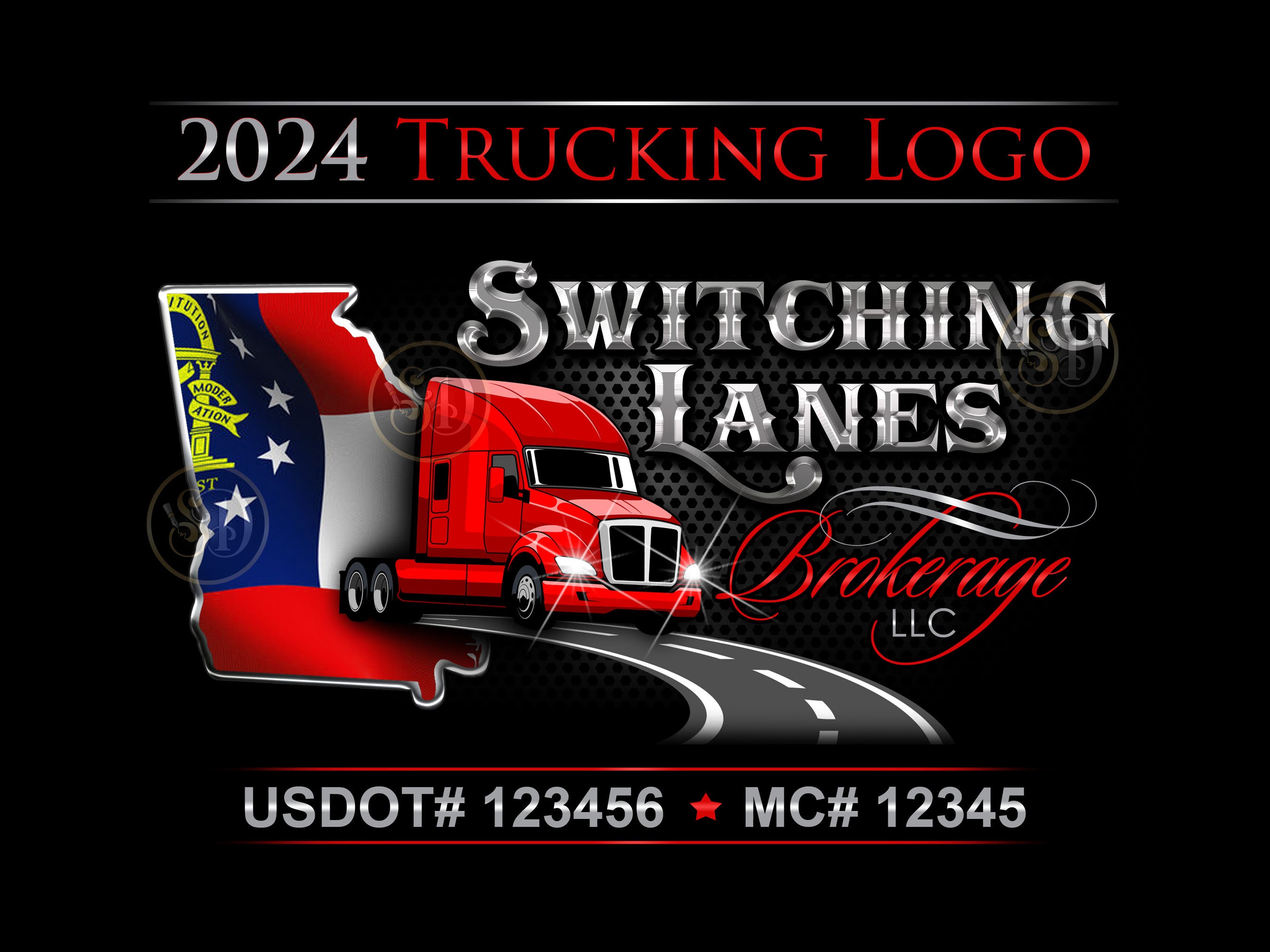 Customizable Georgia Trucking Business Professional Logo Design 