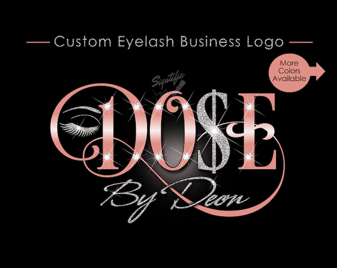 Eyelash Business Logo, Custom Eyelash Logo, Makeup Artistry Logo, Lashes Logo, Glitter Salon Logo, Business Logo, Bling Logo, Logo Custom