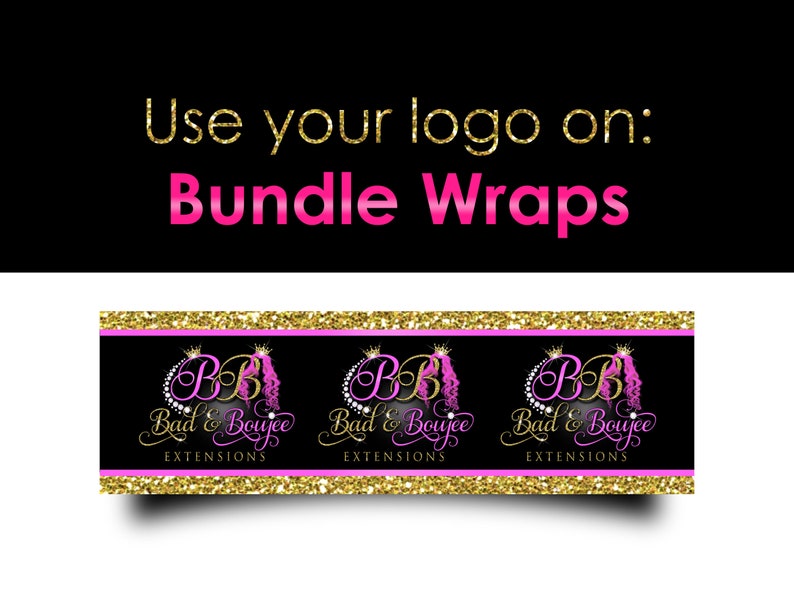 Hair Business Logo Personalized with Princess Theme Font, Crown, any Color Hair for Tags, Bundle Wraps and Social Media Posts, Perfect Gift image 8