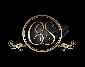 Monogram Logo Design, Elegant Gold Initials Logo with Decorative frame, Custom Logo Design Initials, Business Name and Initials Design