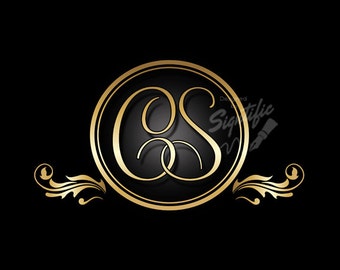 Monogram Logo Design, Elegant Gold Initials Logo with Decorative frame, Custom Logo Design Initials, Business Name and Initials Design