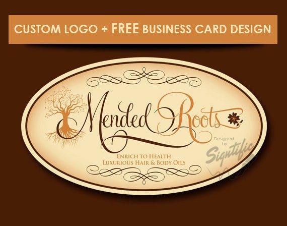 Custom product label - FREE business card design, brown and copper logo, custom product label ...