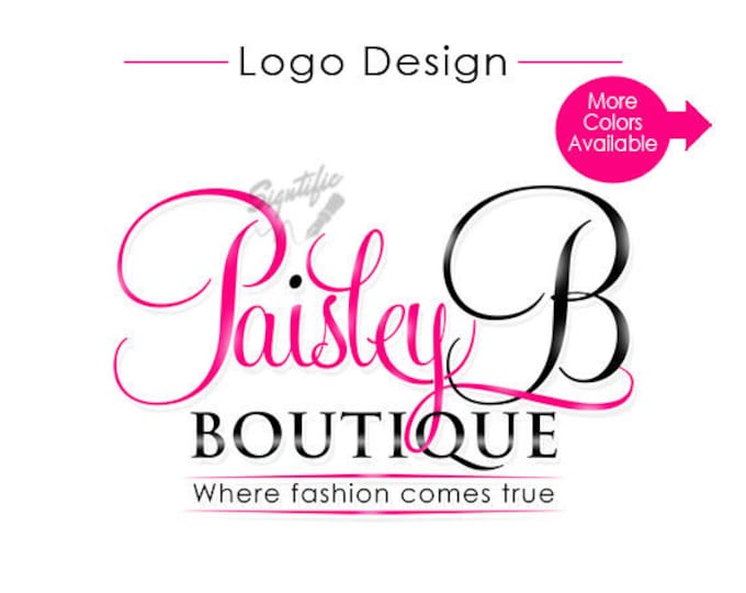 Custom boutique logo, pink and black logo design, custom logo design, fashion logo, premade closet fashion logo design, unique logo design