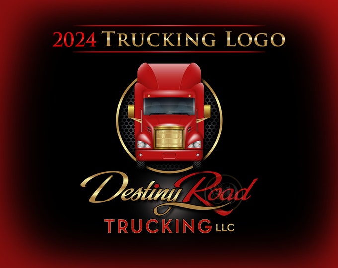 Customizable Trucking Logo, Logistics Logo Brand with Options for Door Stickers, Truck Magnets, Business Cards, Great Gift for Truck Drivers