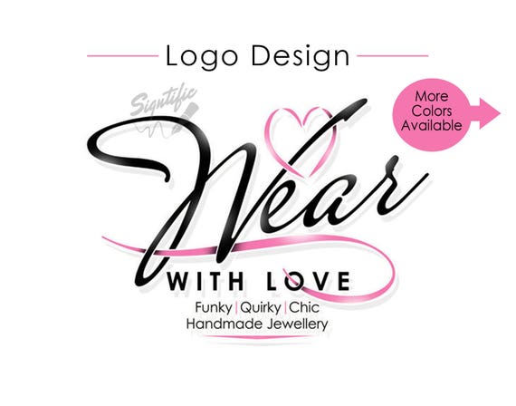 Custom Logo Design Heart Logo Small Business Logo Web Store Etsy