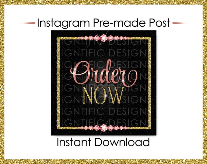 Instant Download, Order Now, Hair Business Flyer, Instagram Post, Gold Rose Gold Flyer, Digital Online Flyer, Bundle Glitter Flyer