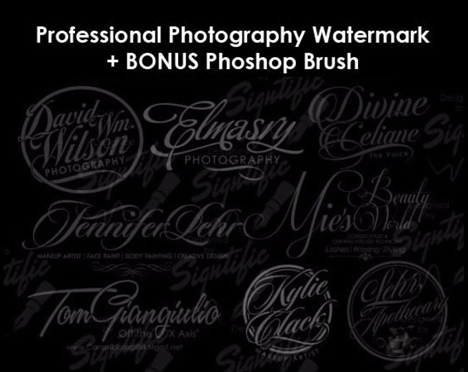 Custom Photography Watermark Plus Photoshop Brush Preset