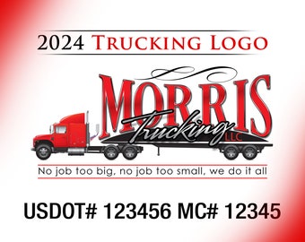 Trucking logo Design | Trailer Logo Brand | Logistics Logo | Truck logo with options for truck door magnets | door decals and business cards