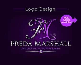 Custom Name Initials Logo and Monogram in Any Colors, Elegant Business Logo Design, Intertwined Lettering Text Logo in Preferred Colors