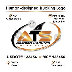 Professional Logo for Trucking, Trucking Company Logo, Moving Company Logo, Trucking Door Logo, Logistics Truck Logo, Gift for Truck Driver