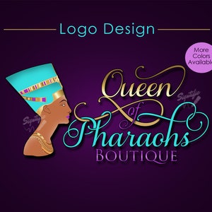 Custom Logo, Boutique Logo, Logo Design, Logo Custom, Nefertiti Logo, Queen Logo, Business Logo, Logos, Shop Logo, Website Logo, Branding image 1