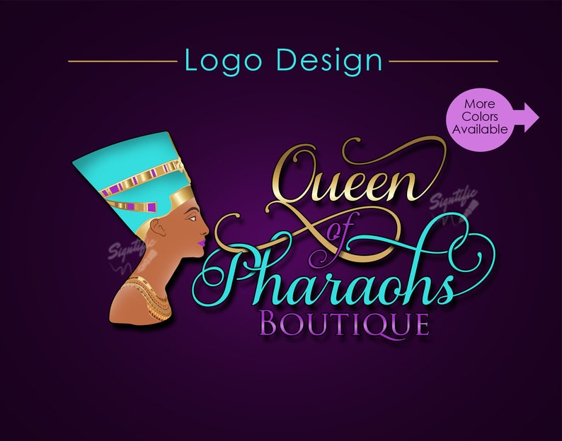 Custom Logo, Boutique Logo, Logo Design, Logo Custom, Nefertiti Logo, Queen Logo, Business Logo, Logos, Shop Logo, Website Logo, Branding image 1