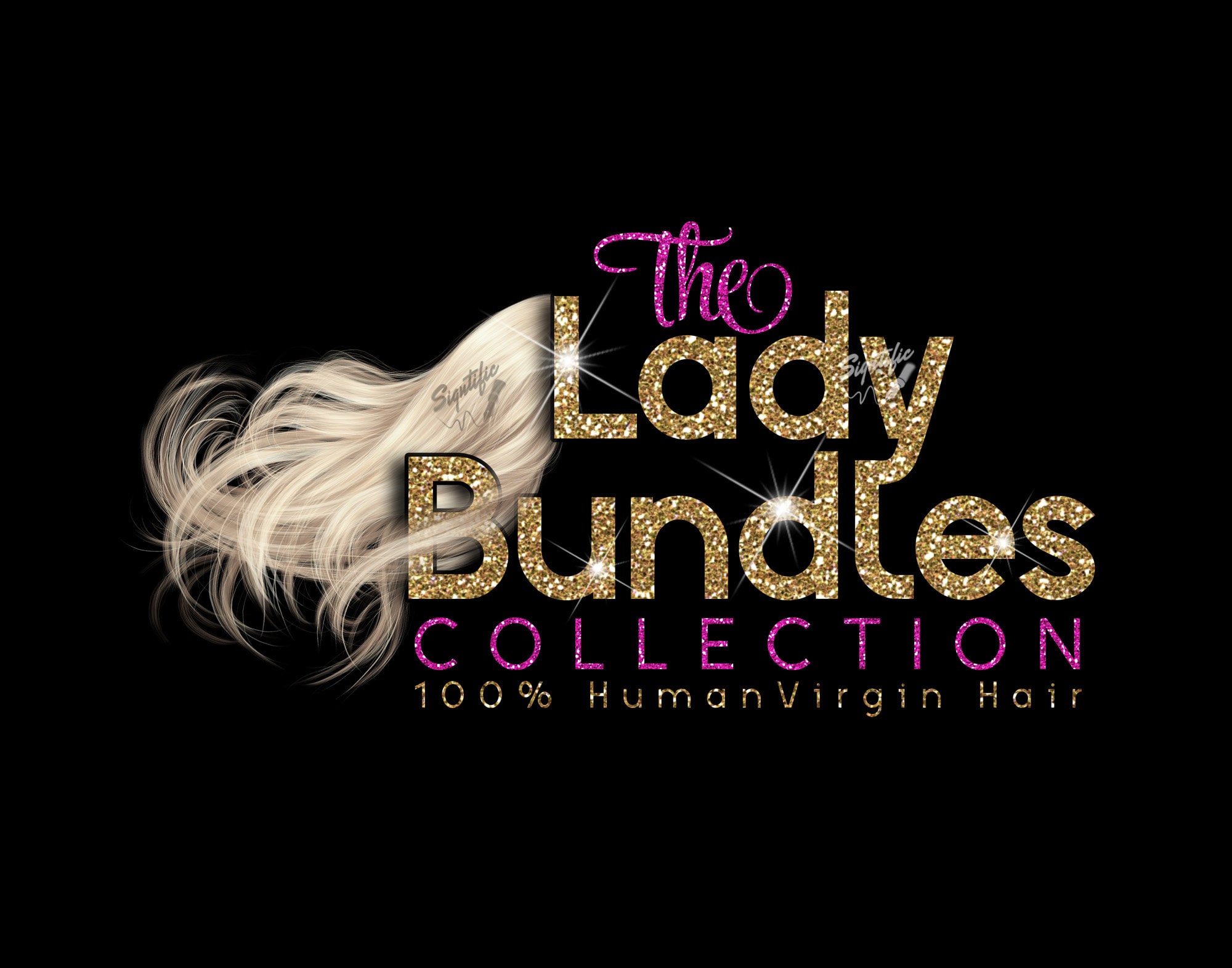 Hair Business Logo Design With Flying Hair Glittery Font for - Etsy