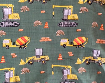 Construction vehicles knee length shorts, unisex shorts, summer clothes, scandi kids clothes, bobtail's boutique, made to order