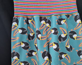 Rainbow toucan harems, rainbow toucan trousers, Baby Child Harem Pants, Sizes 0- 10 years, Harem pants, Harem trousers, Jersey Hareem pants,