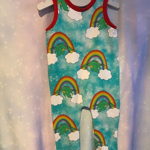 Rainbow Dragon Pull on Romper, Dragon Kids Romper, Sizes 0-4 Years ...