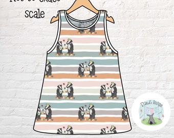 Boho rainbow badger friends dress,  sizes 0-11 years, summer play dress, toddler A line sun dress, baby shower gift, 1st birthday present,