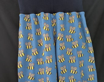 Rainbow bee harems, french terry trousers, sizes 0-10 years, made to order, comfy pants,