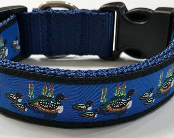 Mallard Ducks Dog Collar Hunting Dog Retriever Woodland Green and Brown Duck Toller