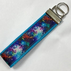 Nebula Starry Swirls Wristlet Bracelet KeyFob/Lanyard:  Starry Night Ribbon, Luggage/Backpack Tag, Science Teacher Badge/Whistle Holder