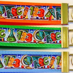 Science/School/Teacher Ribbon Wristlet KeyFob/Lanyard, Luggage/Backpack Tag, Teacher Badge/Whistle Holder, Souvenir, Sports/Sewing Lanyard