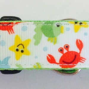 Ocean Crabs and Fishes Ribbon Designer Dog Collar,marine Critters ...