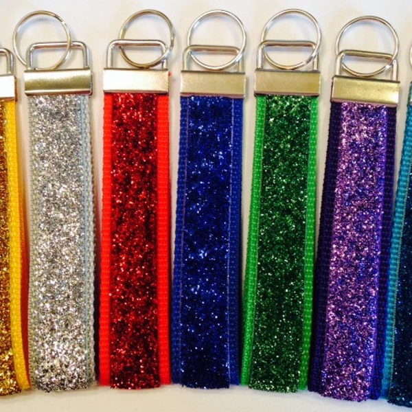 Sparkles Glamour Glitz Wristlet Bracelet KeyFob/Lanyard/Dog Collar, Luggage/Backpack Tag, Teacher Badge/Whistle Holder,Sports/Sewing Lanyard