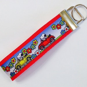 Snoopy Inspired Auto/Car Wristlet KeyFob, Luggage/Backpack Tag/Lanyard, Teacher Badge/Whistle Holder, Souvenir,Birthday Party Prize