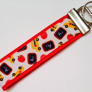 School/Teacher Ribbon Wristlet Bracelet KeyFob/Lanyard, Luggage/Backpack Tag, Teacher Badge/Whistle Holder, Souvenir, Sports/Sewing Lanyard