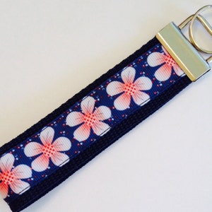Hawaii/Cruise Tropical Flower Ribbon Wristlet Bracelet KeyFob/Lanyard, Luggage/Backpack Tag, Teacher Badge/Whistle Holder, Souvenir