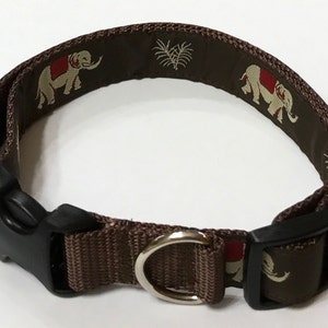 Elephant Dog Collar: Safari Ribbon Designer Collar,Realistic Elephant Dog Collar, Custom Dog Collar,Pet Supplies,Pet Collar,Vet Gift