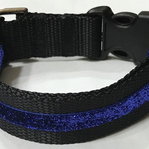 Blue Line Dog Collar Etsy